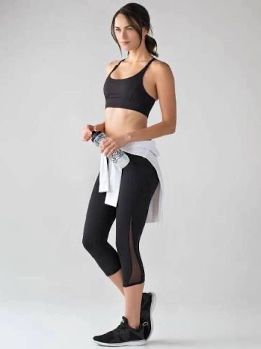 lululemon Train Times Crop 17” Black Leggings Size 2 LW6ADDS